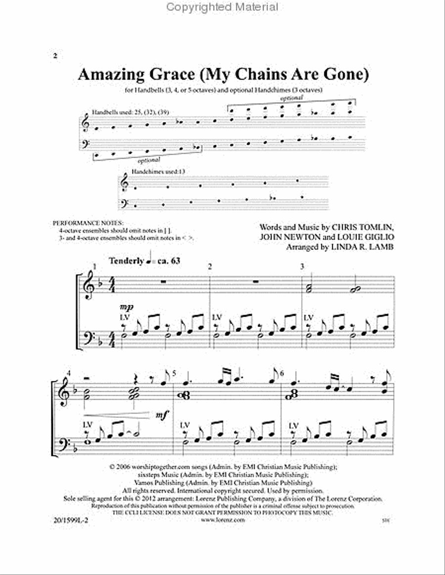 Amazing Grace (My Chains Are Gone) 5-Octaves scores gallery preview page 2
