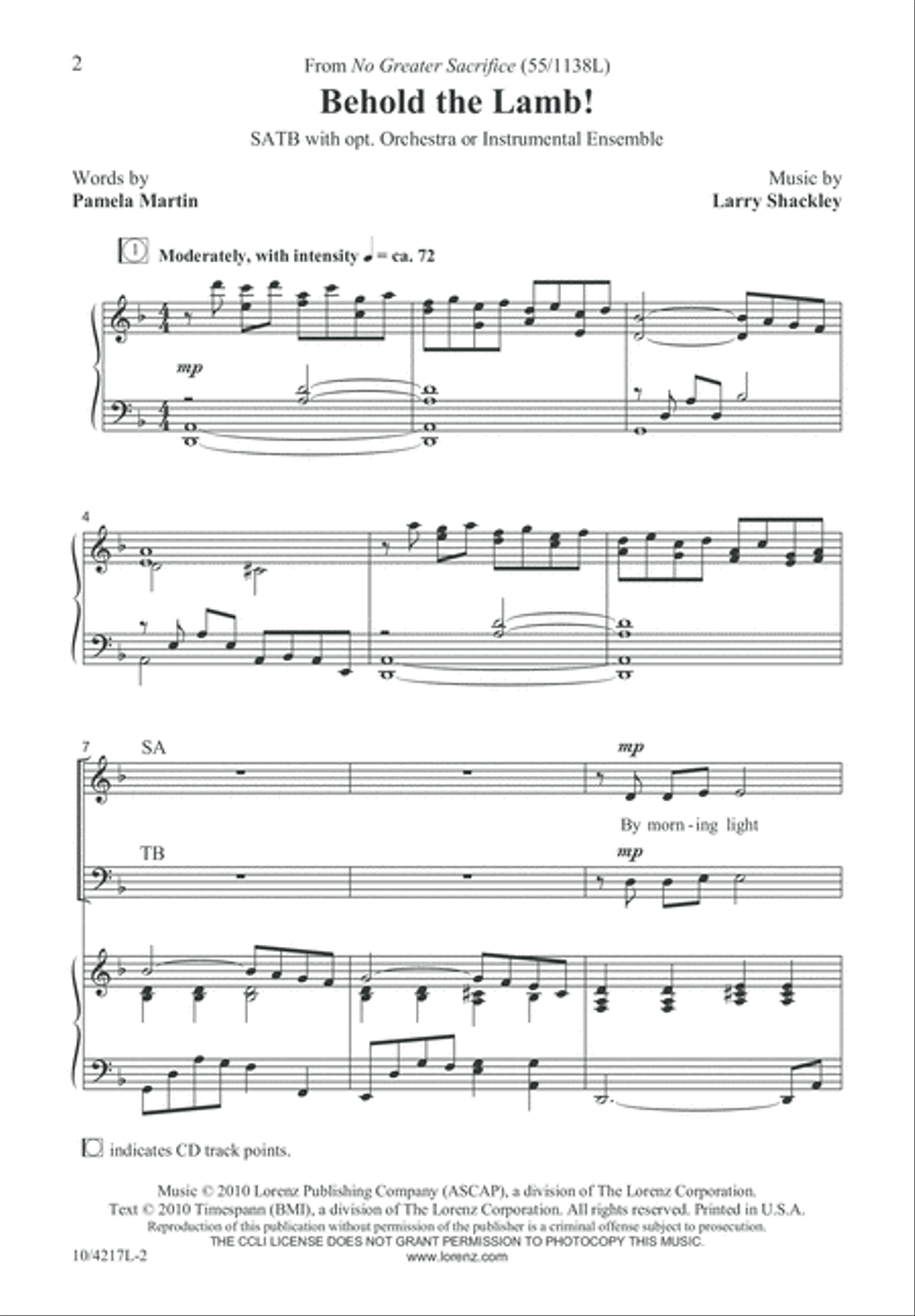 Behold the Lamb! Behold the Lamb! 4-Part scores gallery preview page 3