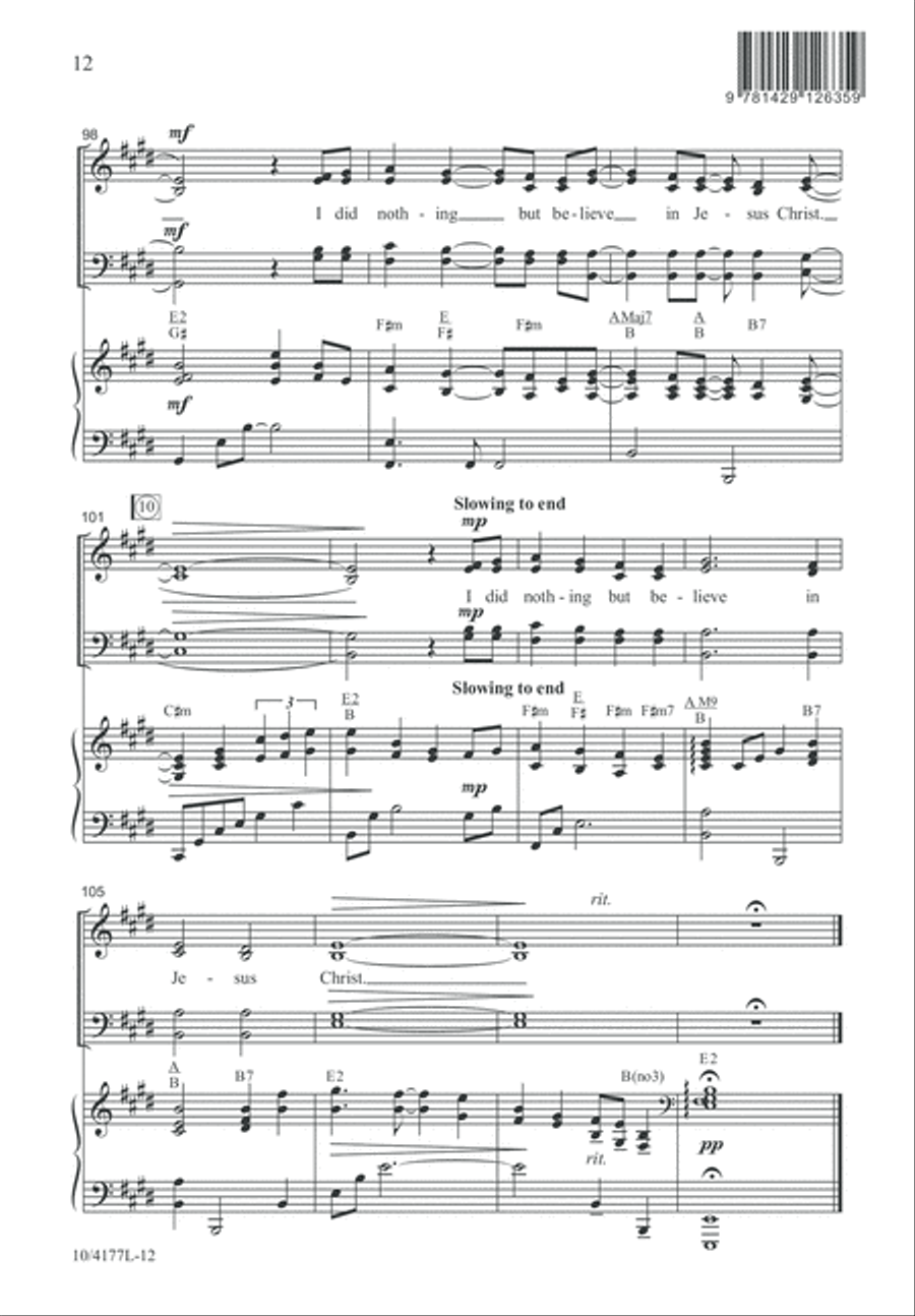 I Did Nothing But Believe 4-Part scores gallery preview page 13