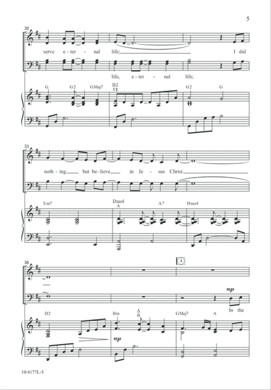 I Did Nothing But Believe 4-Part scores gallery preview page 6