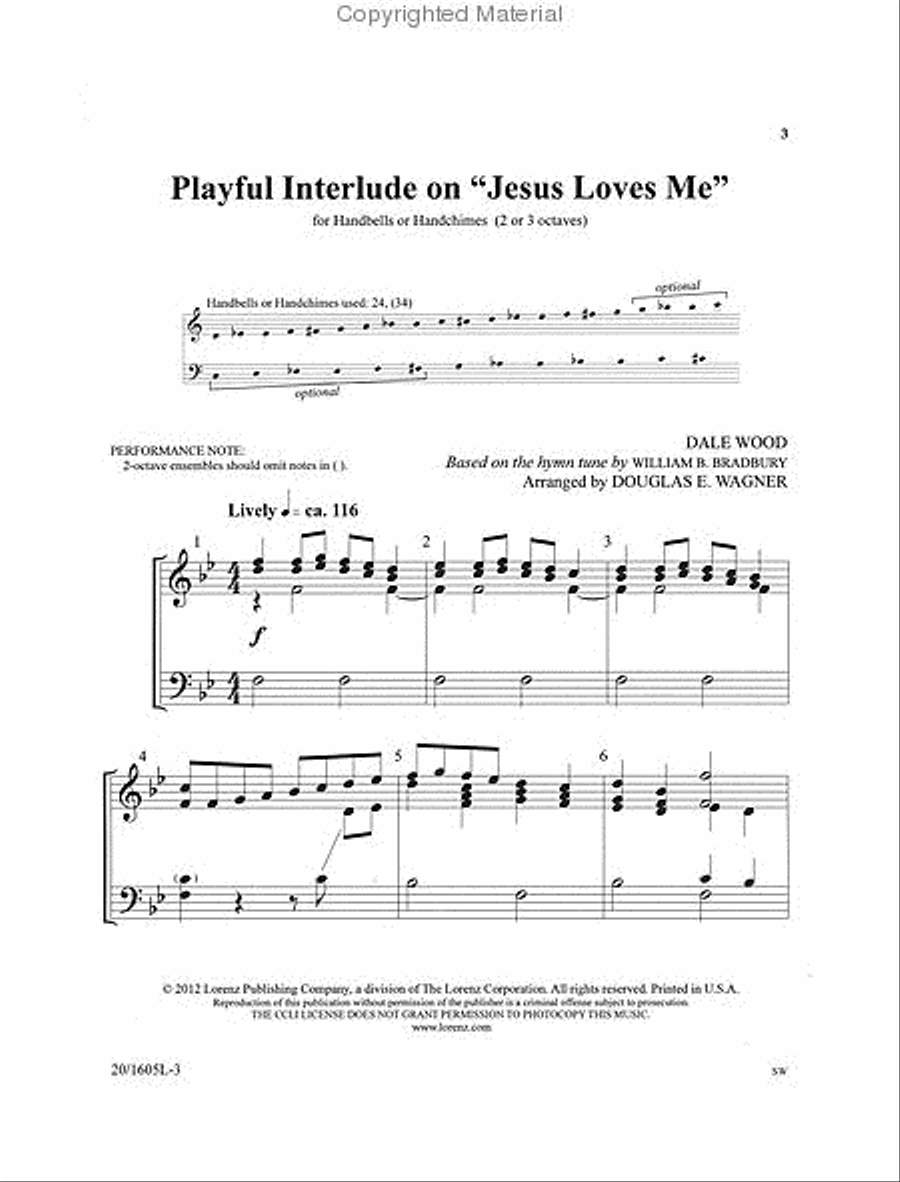 Playful Interlude on “Jesus Loves Me” 3-Octaves scores gallery preview page 2