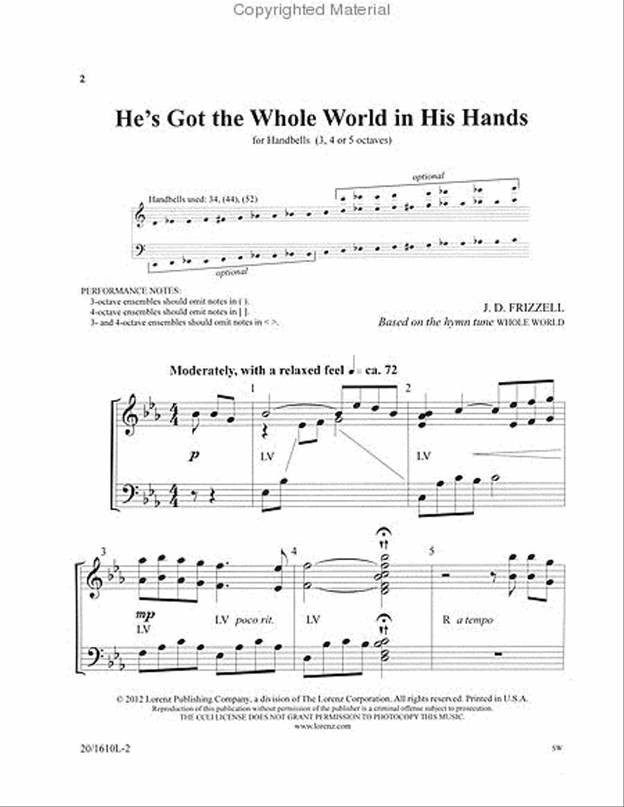 He’s Got the Whole World in His Hands 5-Octaves scores gallery preview page 2