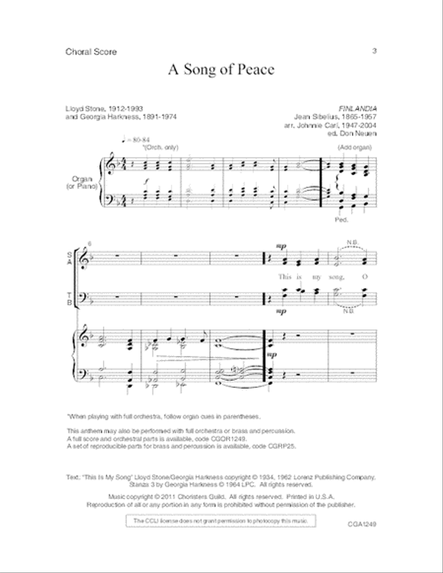 A Song of Peace Full Orchestra Score and Parts Full Orchestra scores gallery preview page 2