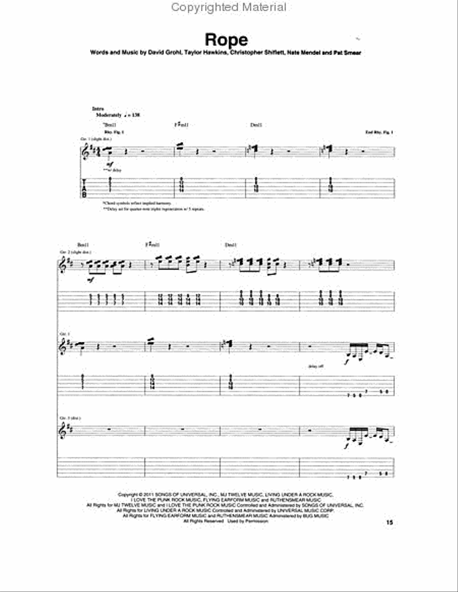 Foo Fighters – Wasting Light Guitar Tablature scores gallery preview page 3