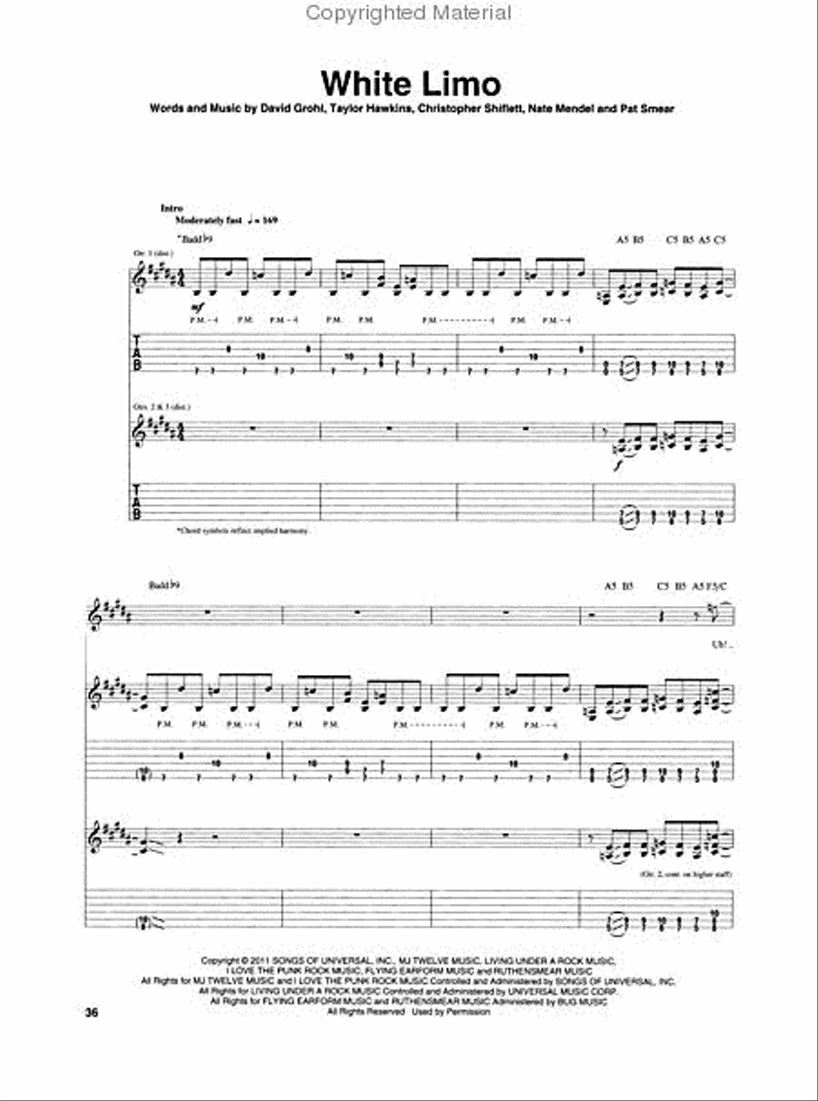 Foo Fighters – Wasting Light Guitar Tablature scores gallery preview page 4