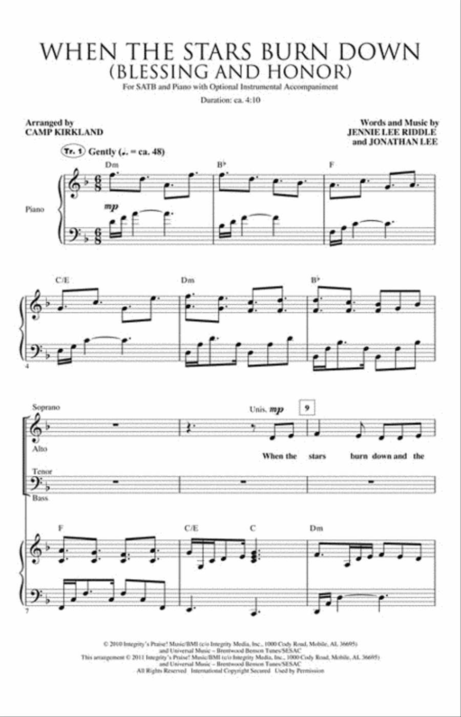When the Stars Burn Down (Blessing and Honor) 4-Part scores gallery preview page 2