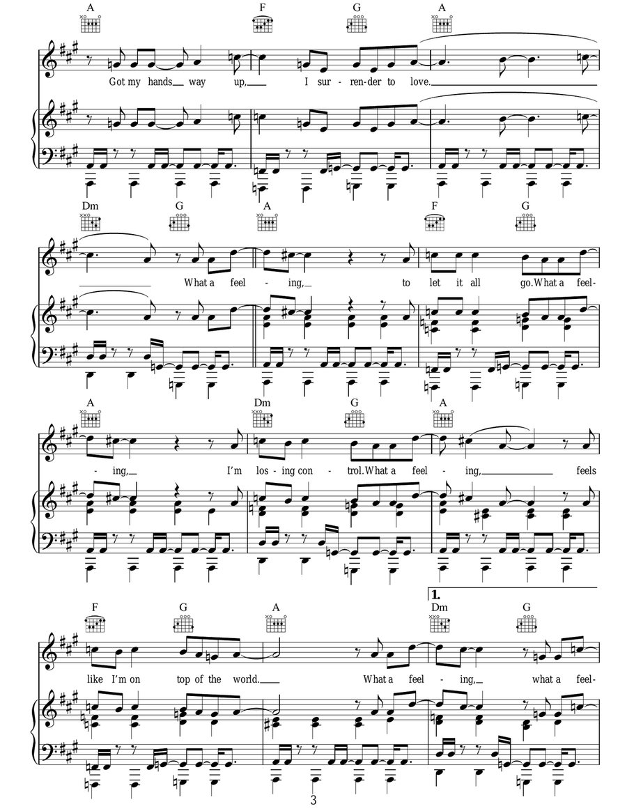 What A Feeling What A Feeling Acoustic Guitar scores gallery preview page 3