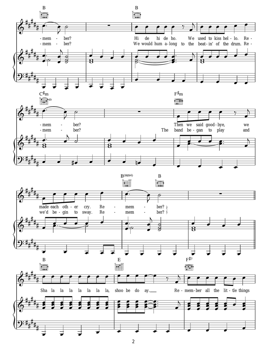 Remember (Sha La La La La) Acoustic Guitar scores gallery preview page 2