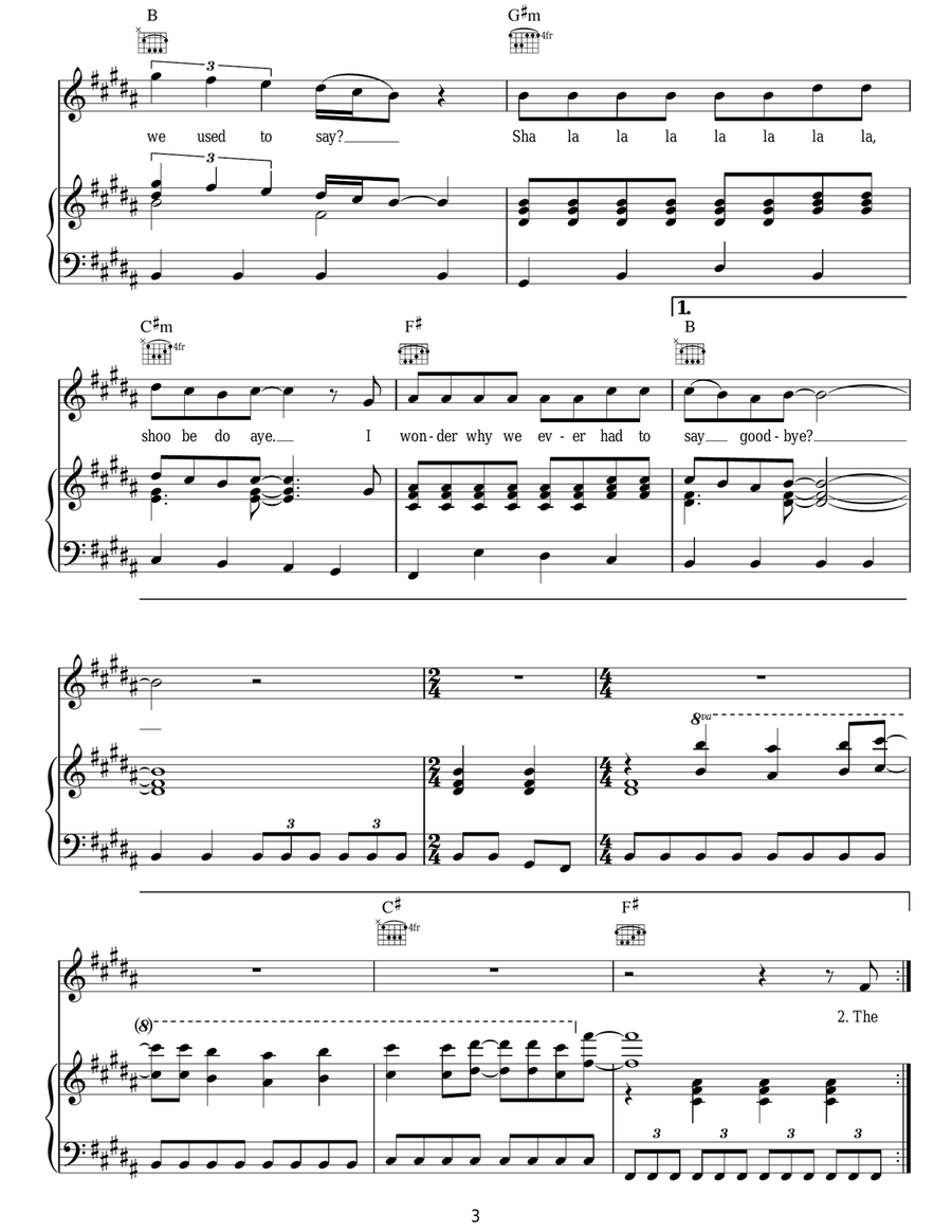 Remember (Sha La La La La) Acoustic Guitar scores gallery preview page 3