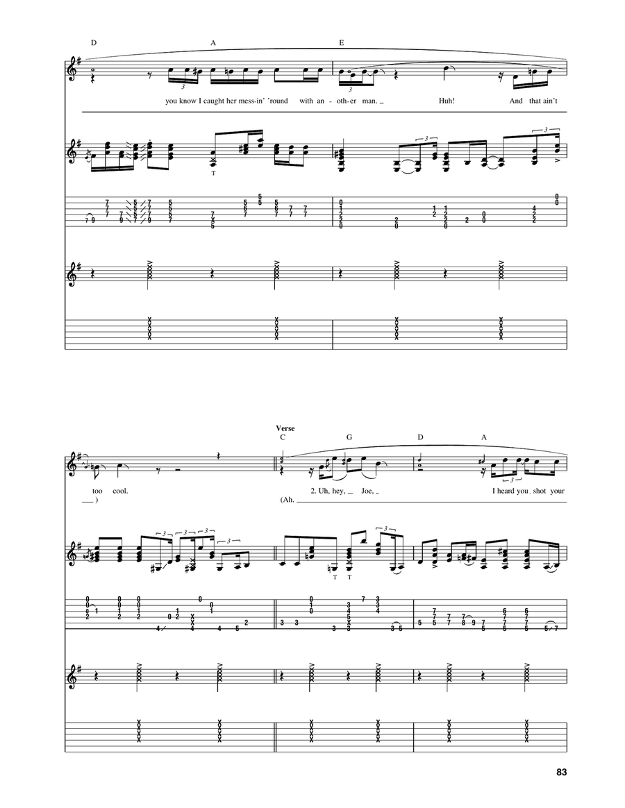 Hey Joe Hey Joe Acoustic Guitar scores gallery preview page 4