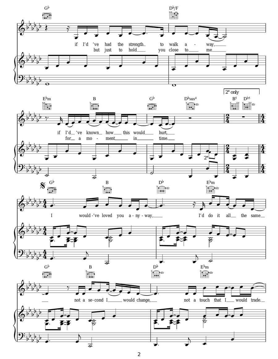 I Would've Loved You Anyway Acoustic Guitar scores gallery preview page 2