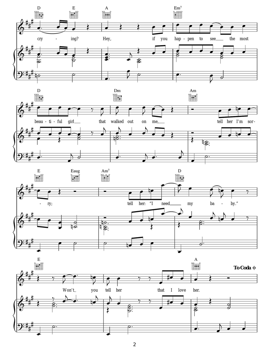 The Most Beautiful Girl The Most Beautiful Girl Guitar scores gallery preview page 2