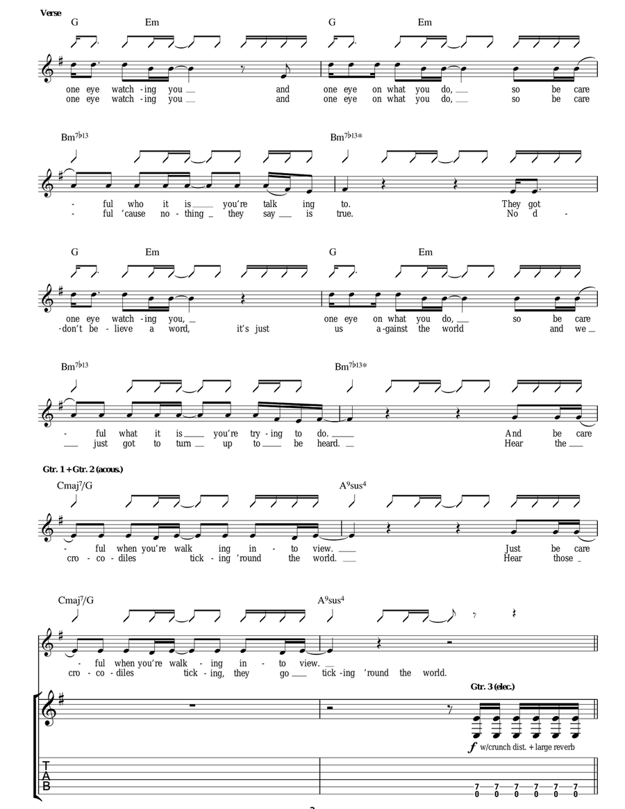 Major Minus Major Minus Acoustic Guitar scores gallery preview page 2