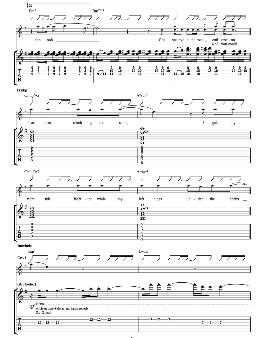 Major Minus Major Minus Acoustic Guitar scores gallery preview page 4