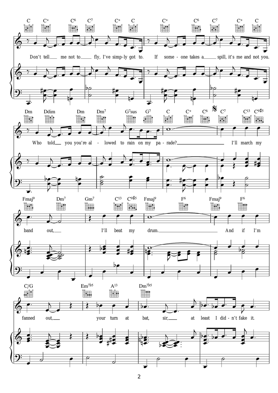 Don't Rain On My Parade Don't Rain On My Parade Acoustic Guitar scores gallery preview page 2