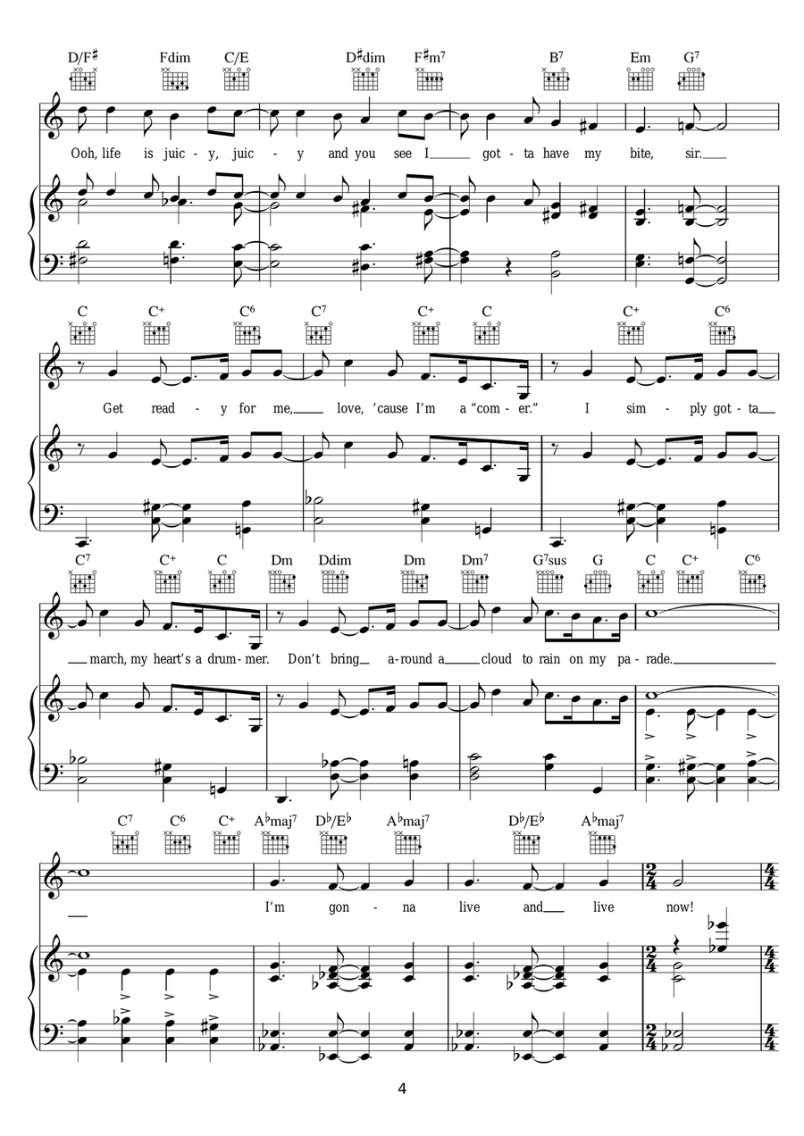 Don't Rain On My Parade Don't Rain On My Parade Acoustic Guitar scores gallery preview page 4
