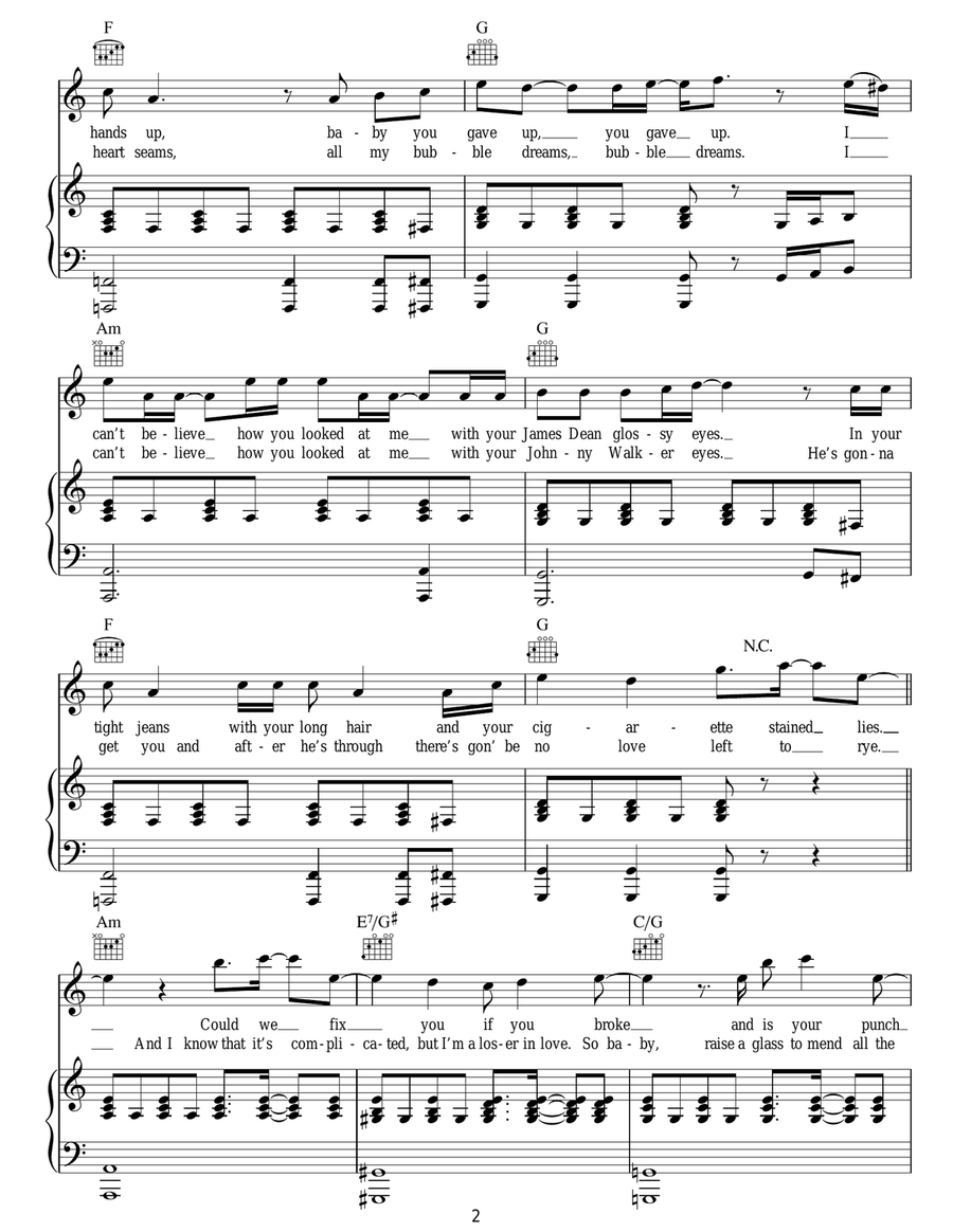 Speechless Speechless Acoustic Guitar scores gallery preview page 2