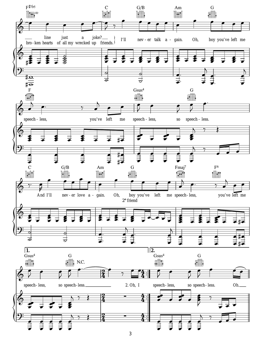 Speechless Speechless Acoustic Guitar scores gallery preview page 3