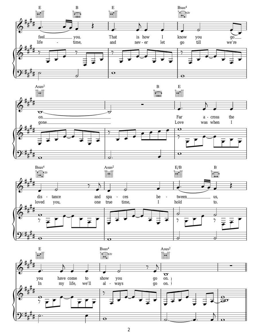 My Heart Will Go On (Love Theme from Titanic) Acoustic Guitar scores gallery preview page 2