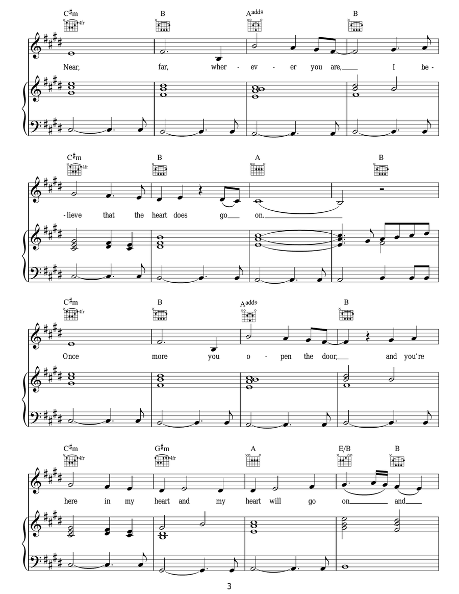 My Heart Will Go On (Love Theme from Titanic) Acoustic Guitar scores gallery preview page 3