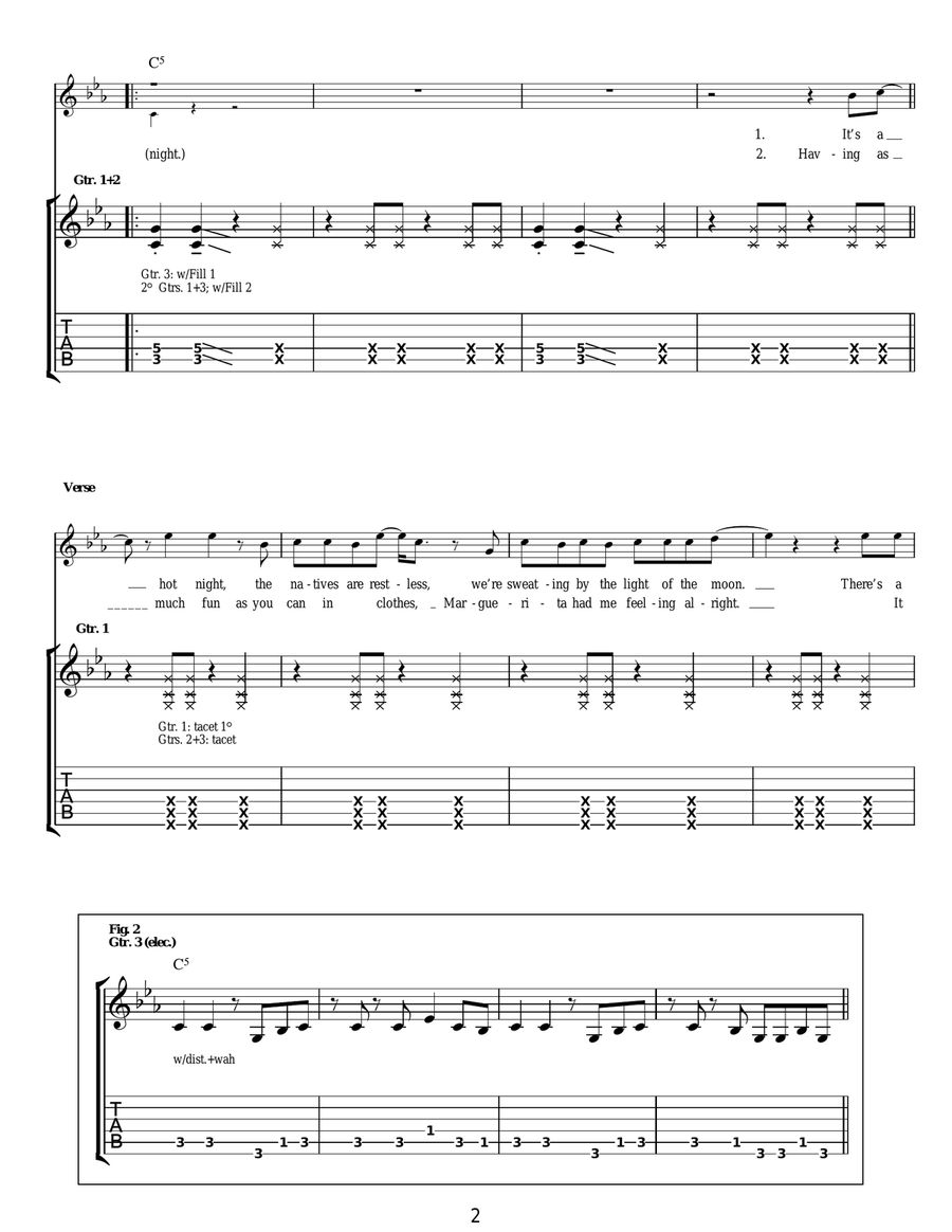 One Wild Night One Wild Night Acoustic Guitar scores gallery preview page 2
