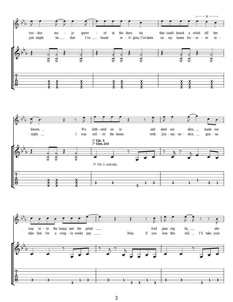 One Wild Night One Wild Night Acoustic Guitar scores gallery preview page 3