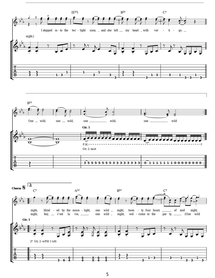 One Wild Night One Wild Night Acoustic Guitar scores gallery preview page 5