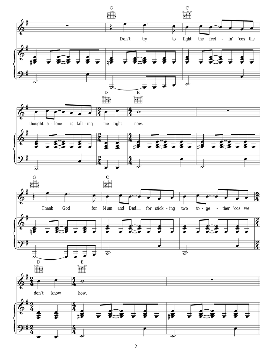 Hey Ya! Hey Ya! Acoustic Guitar scores gallery preview page 2