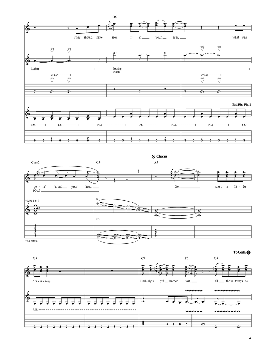 Runaway Runaway Acoustic Guitar scores gallery preview page 3