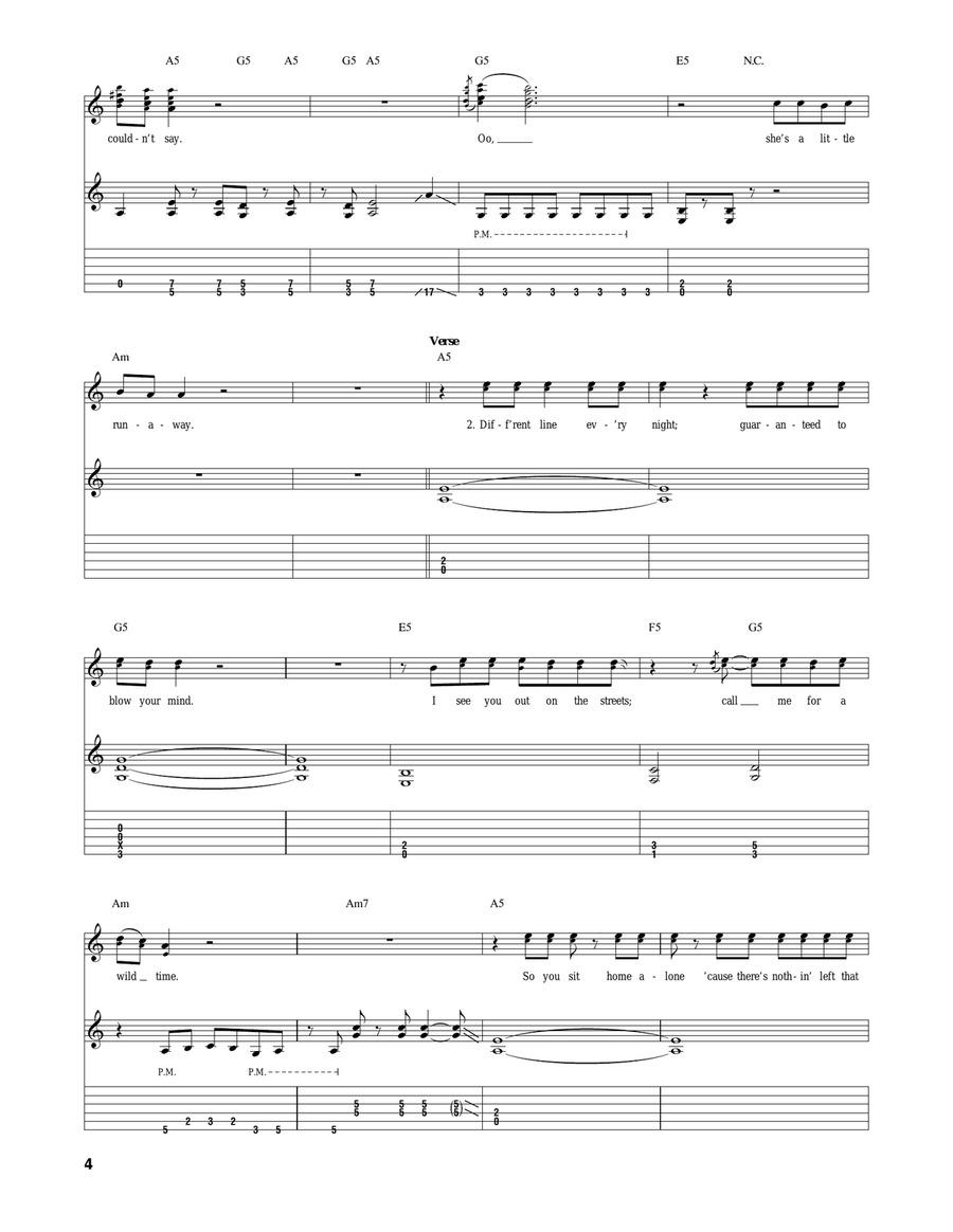 Runaway Runaway Acoustic Guitar scores gallery preview page 4