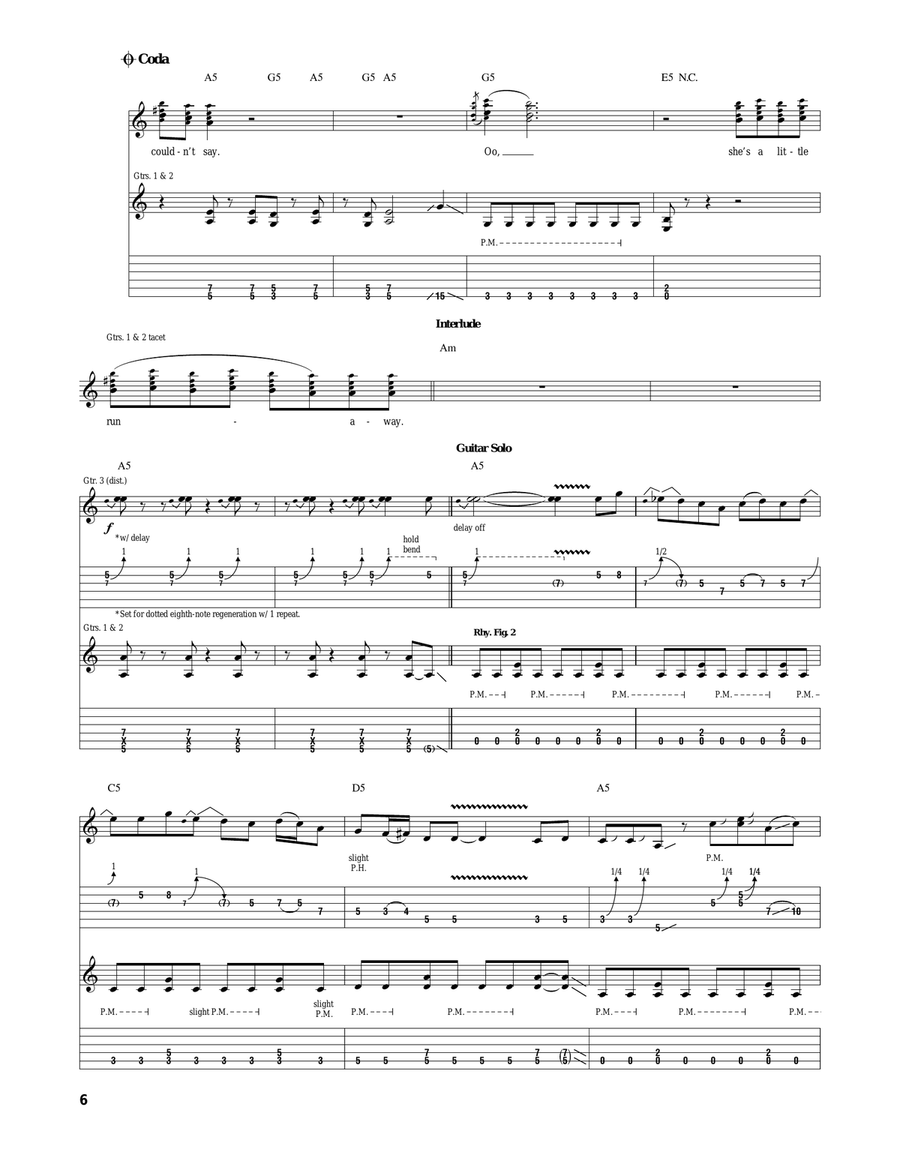 Runaway Runaway Acoustic Guitar scores gallery preview page 6