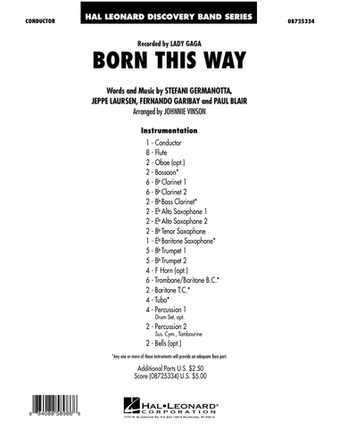 Born This Way - Full Score