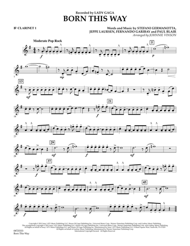 Born This Way - Bb Clarinet 1