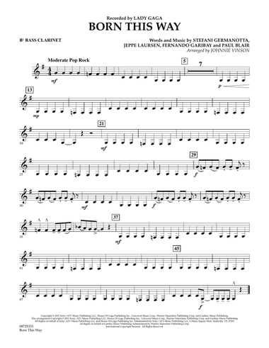 Born This Way - Bb Bass Clarinet