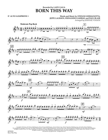 Born This Way - Eb Alto Saxophone 1