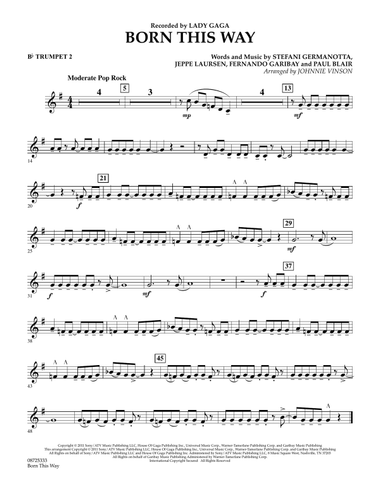 Born This Way - Bb Trumpet 2