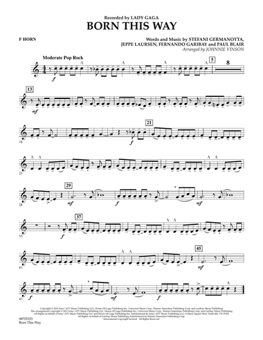 Born This Way - F Horn