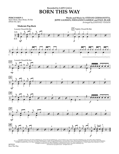 Born This Way - Percussion 1