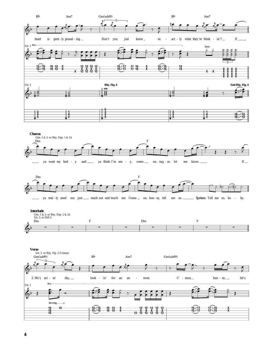 Da Ya Think I'm Sexy Da Ya Think I'm Sexy Acoustic Guitar scores gallery preview page 4