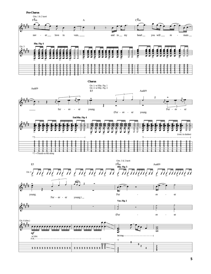 Forever Young Forever Young Acoustic Guitar scores gallery preview page 5