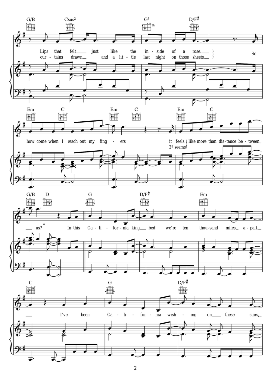 California King Bed California King Bed Acoustic Guitar scores gallery preview page 2