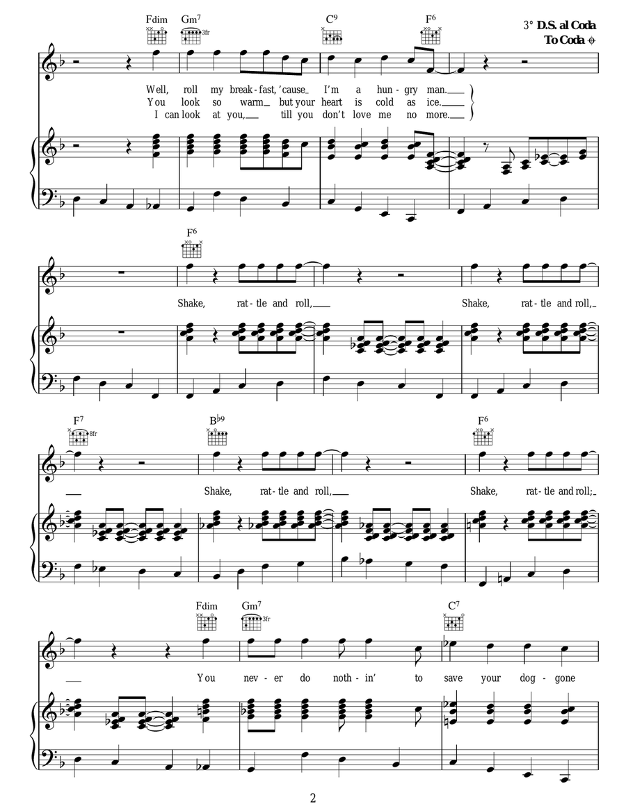 Shake, Rattle And Roll Shake, Rattle And Roll Guitar scores gallery preview page 2