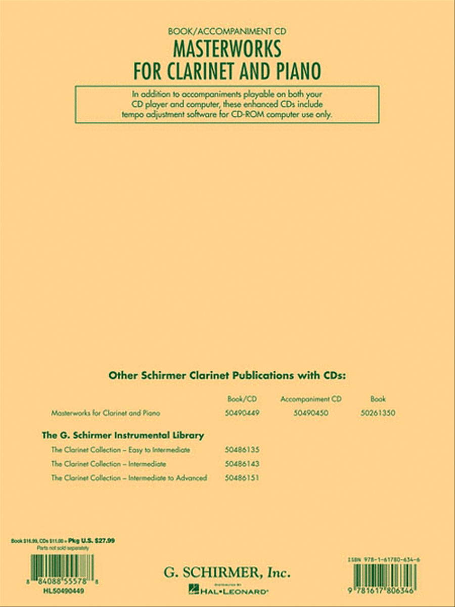 Masterworks for Clarinet and Piano Clarinet Solo scores gallery preview page 2