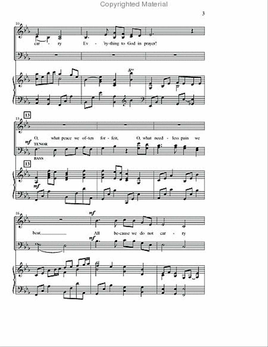 What a Friend We Have in Jesus 4-Part scores gallery preview page 3