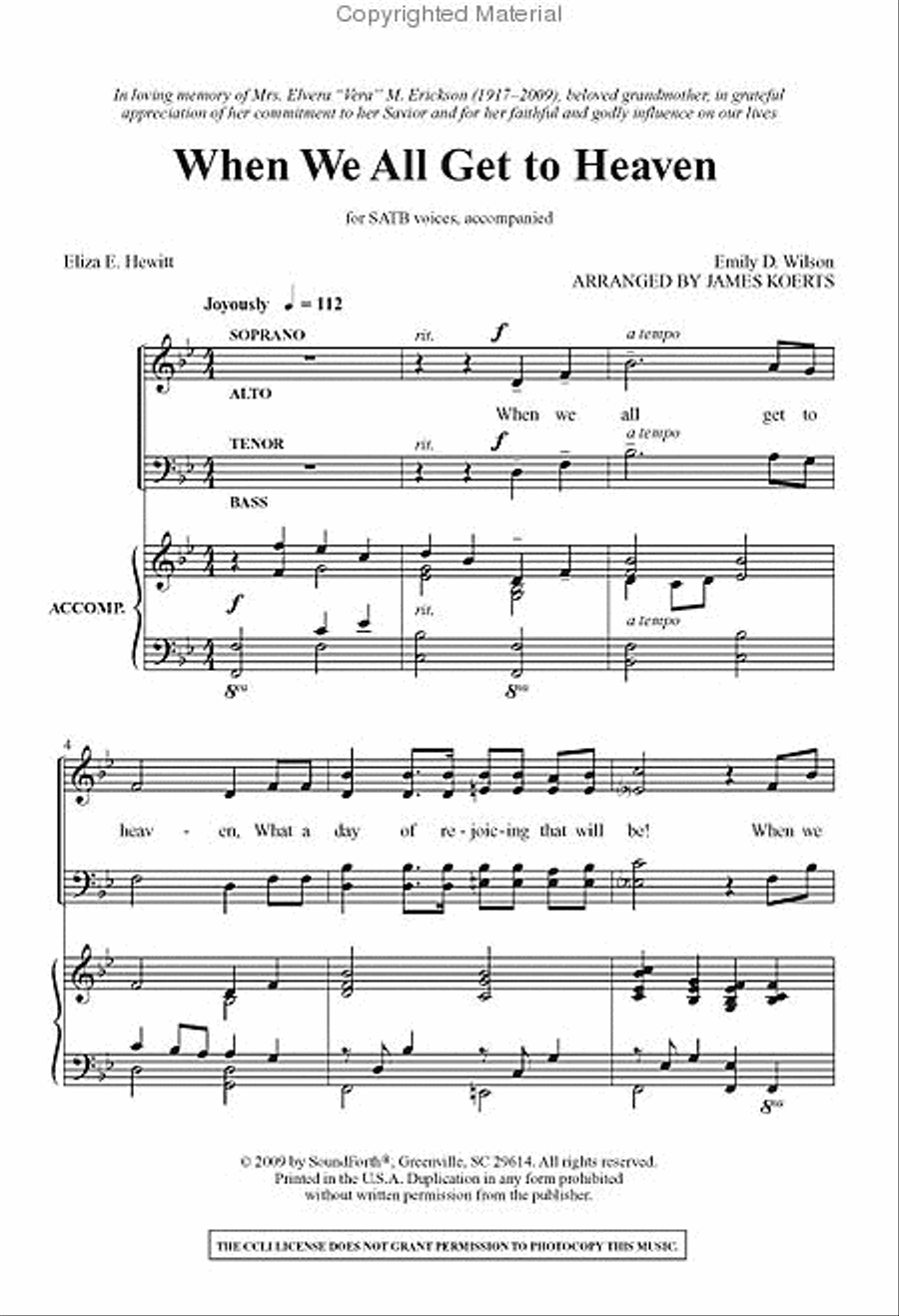 When We All Get to Heaven 4-Part scores gallery preview page 2
