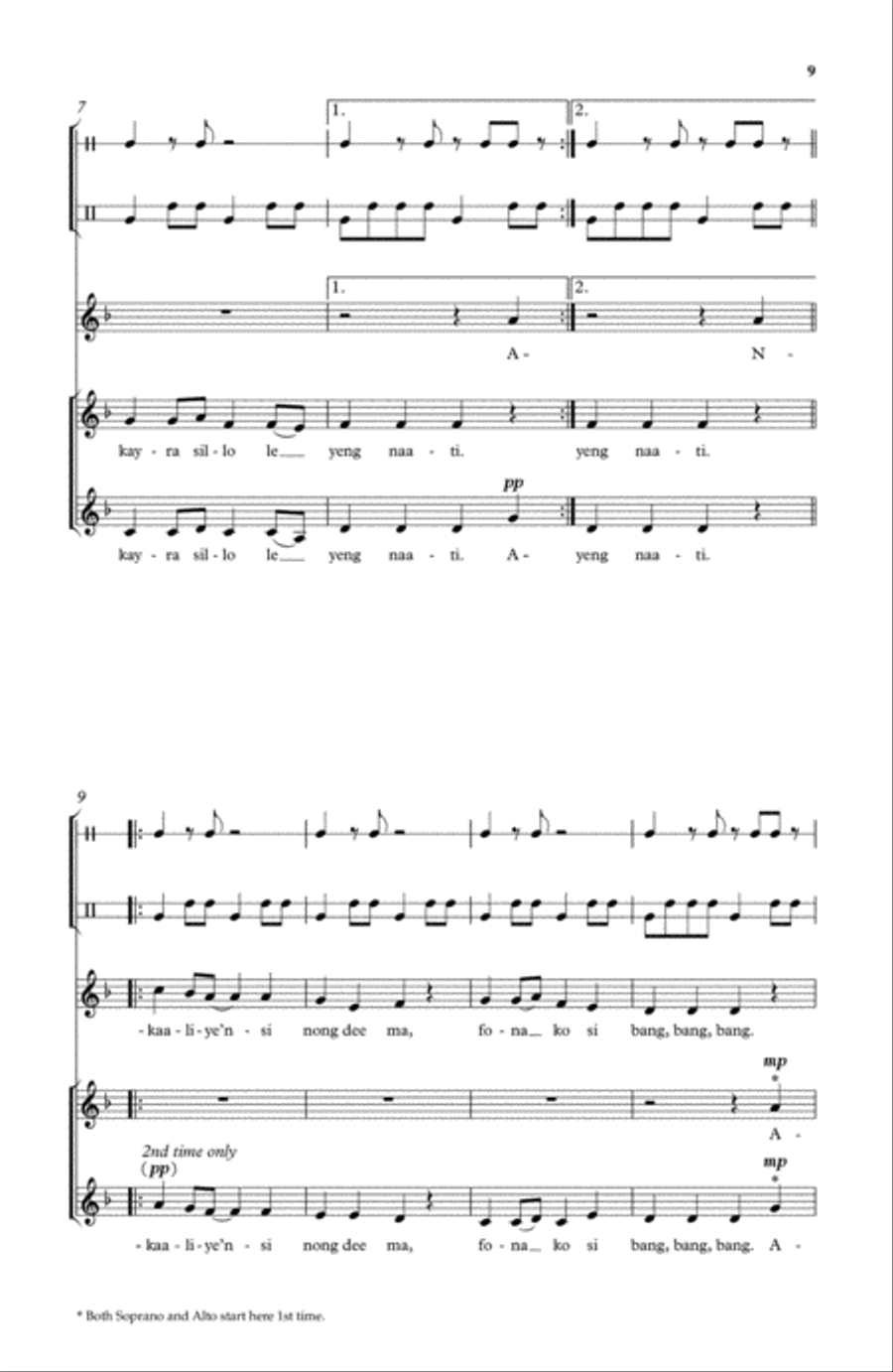 Songs of Africa for Upper Voices Set 1 SA scores gallery preview page 3