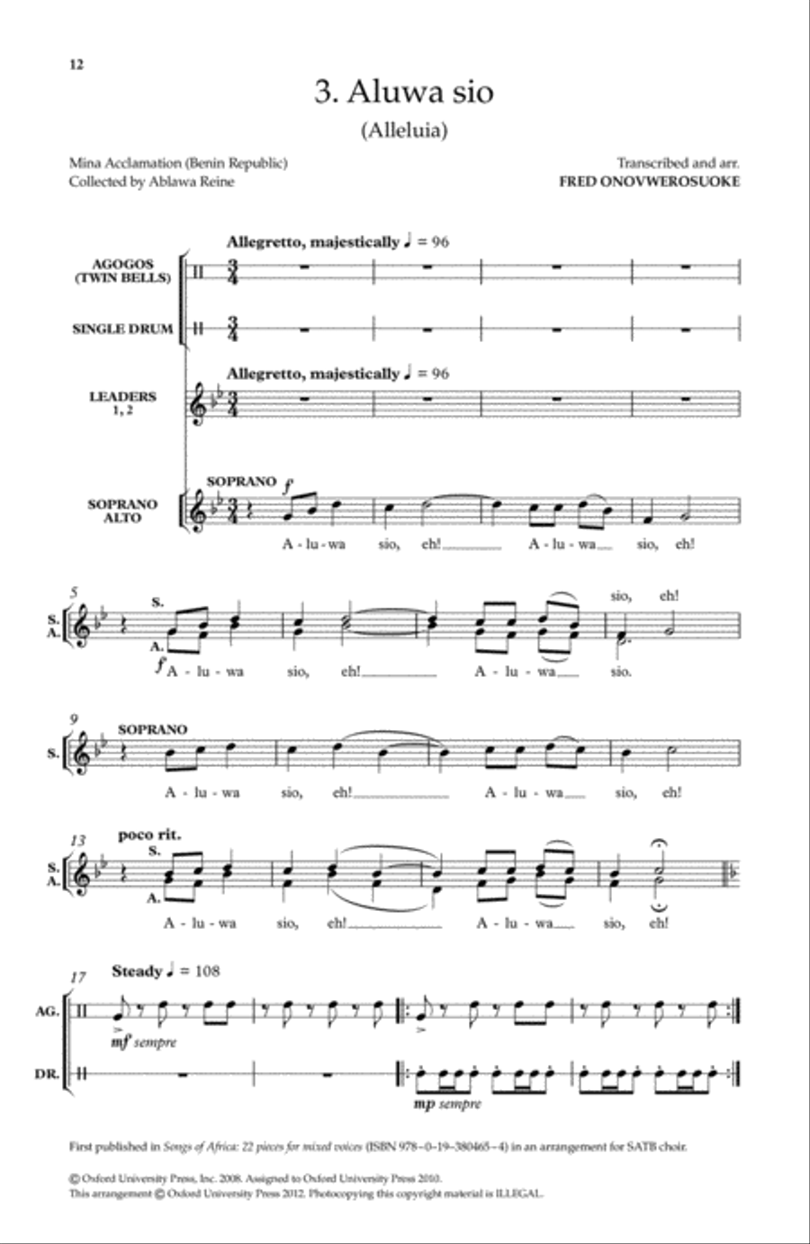 Songs of Africa for Upper Voices Set 1 SA scores gallery preview page 4