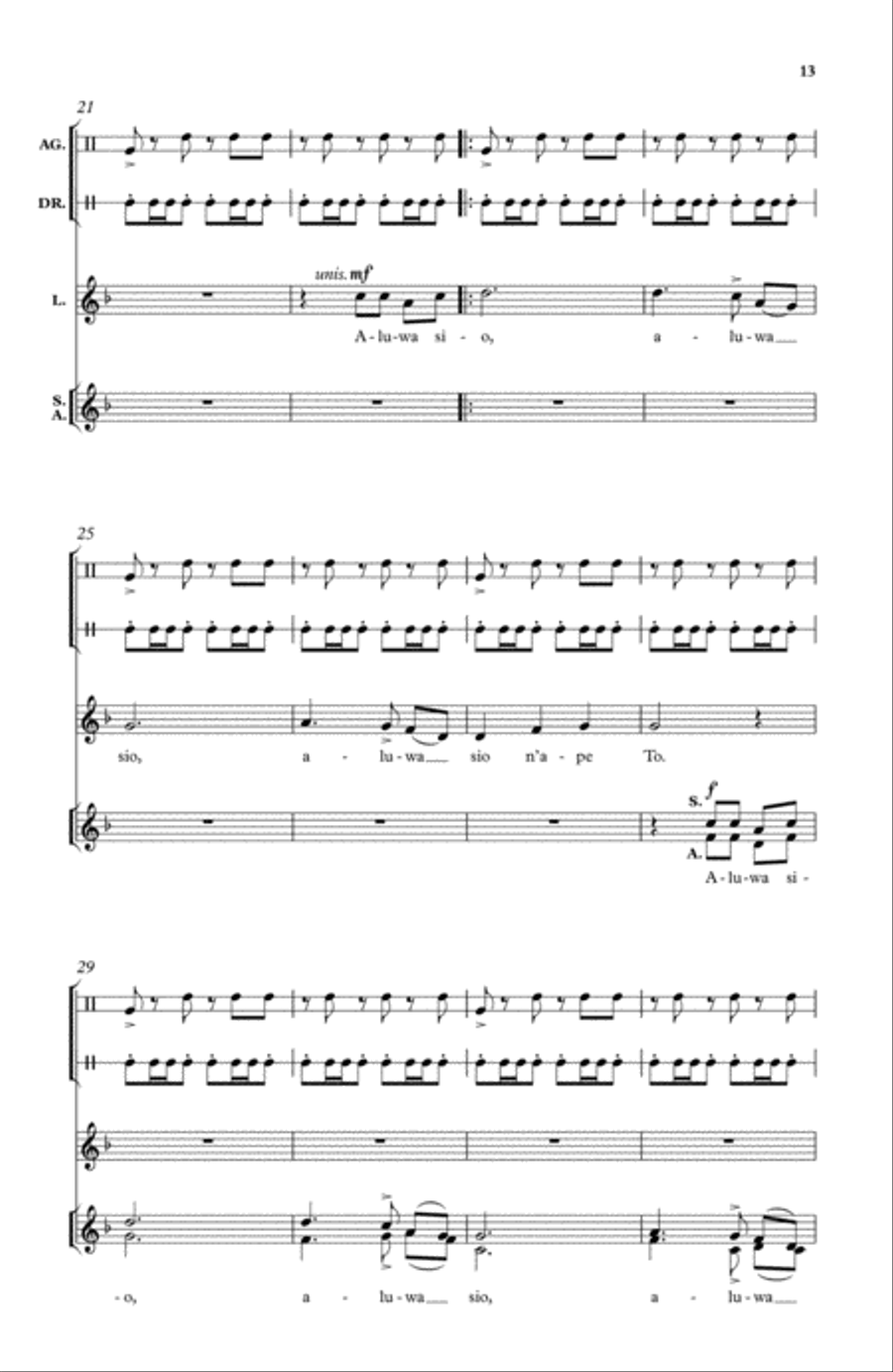 Songs of Africa for Upper Voices Set 1 SA scores gallery preview page 5