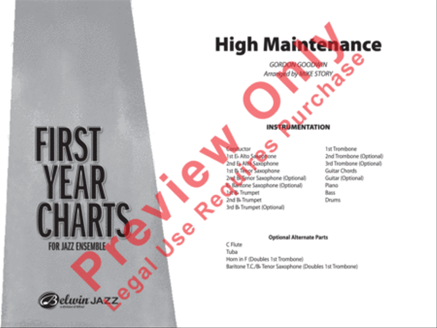 High Maintenance High Maintenance Jazz Ensemble scores gallery preview page 2