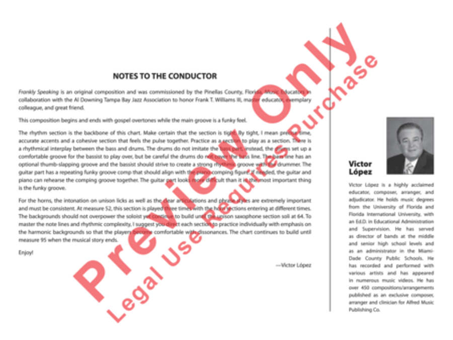 Frankly Speaking! Frankly Speaking! Jazz Ensemble scores gallery preview page 3